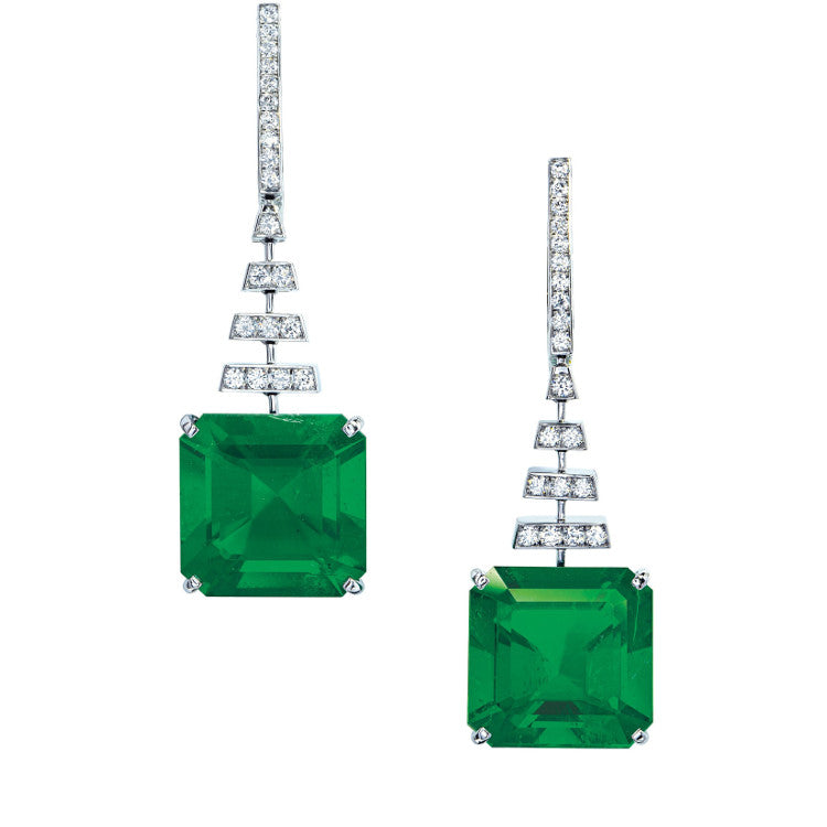 Geneva - Nov 2019 - Important Emerald and Diamond Earrings