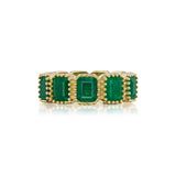 Dana Bronfman Half Emerald & Hammered Eternity Band