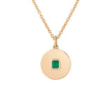 Emerald Cut Disc Pendant with Chain