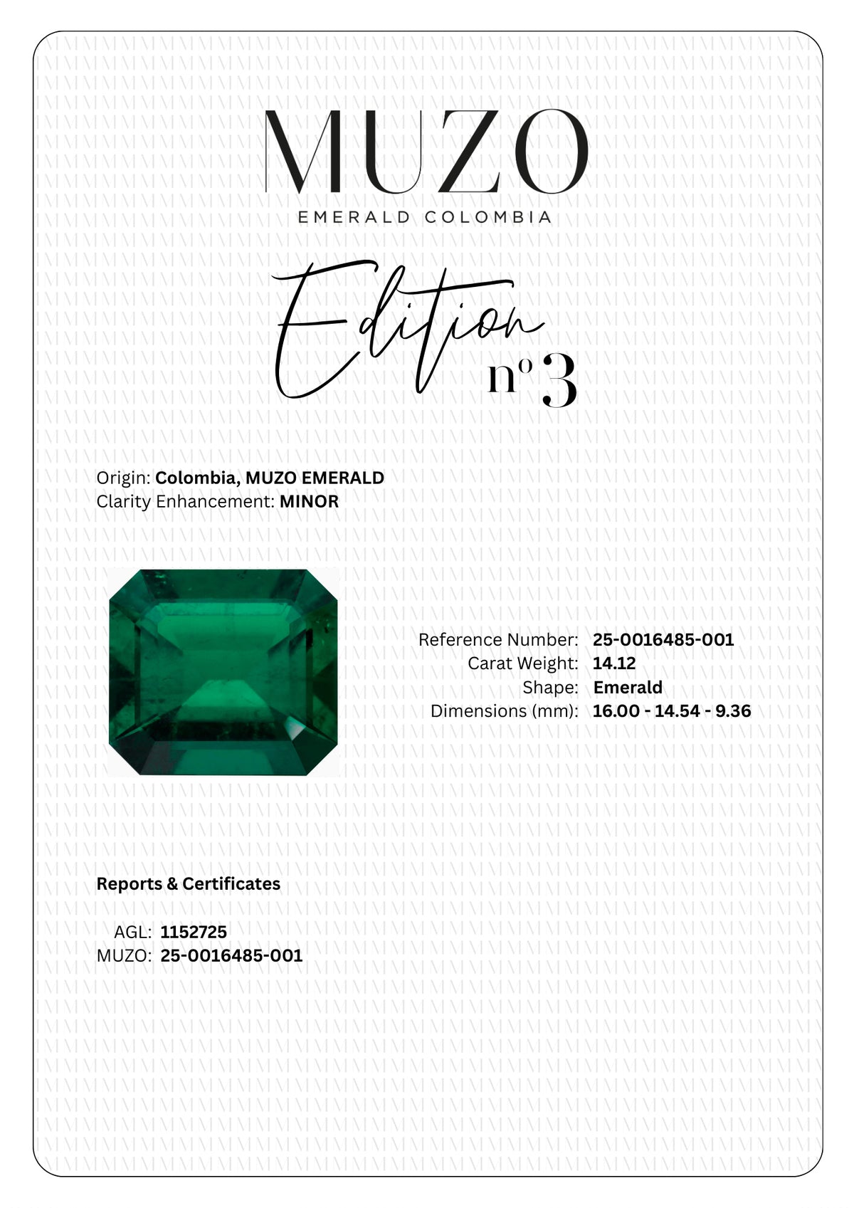 Muzo Edition n° 3 – Muzo Emerald Colombia