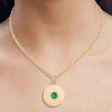 Round Disc Pendant with Chain