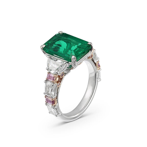 Muzo x Glajz's latest emerald and pink diamond collaboration