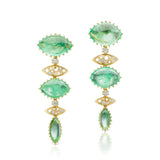 Dana Bronfman East-West Marquise Emerald & Oculus Tiered Drop Earrings