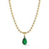 Jemma Wynne Emerald Pear and Diamond Connexion Necklace