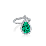 Nina Runsdorf Emerald and Diamond Dangle Ring