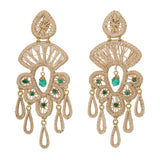 Mercedes Salazar Emerald Chandelier Earrings