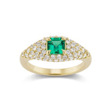 Michelle Fantaci Square Emerald and Diamond Ring
