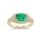 Michelle Fantaci Octagon Emerald and Diamond Ring